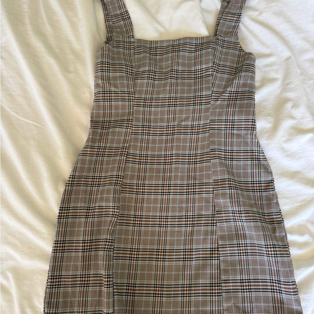 Chic Plaid Sleeveless Mini Dress